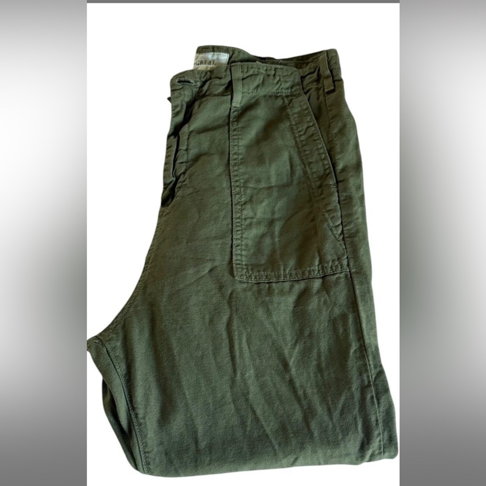 THE GREAT. Olive Green Trousers